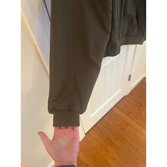 Vintage LL Bean Olive Green Nylon Jacket Plaid Flannel Full Zip Men's Size XXL - Picture 3 of 6